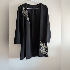 Elegant Black Jacket with Gold Embroidery